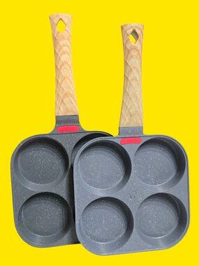 4-Cup Egg Pan, Nonstick, Skillet Pancake Suitable for Gas Stove & Induction Cook